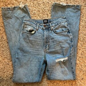 BDG URBAN OUTFITTERS DENIM RIPPED HIGH RISE FLARE STRETCH JEANS SIZE 27